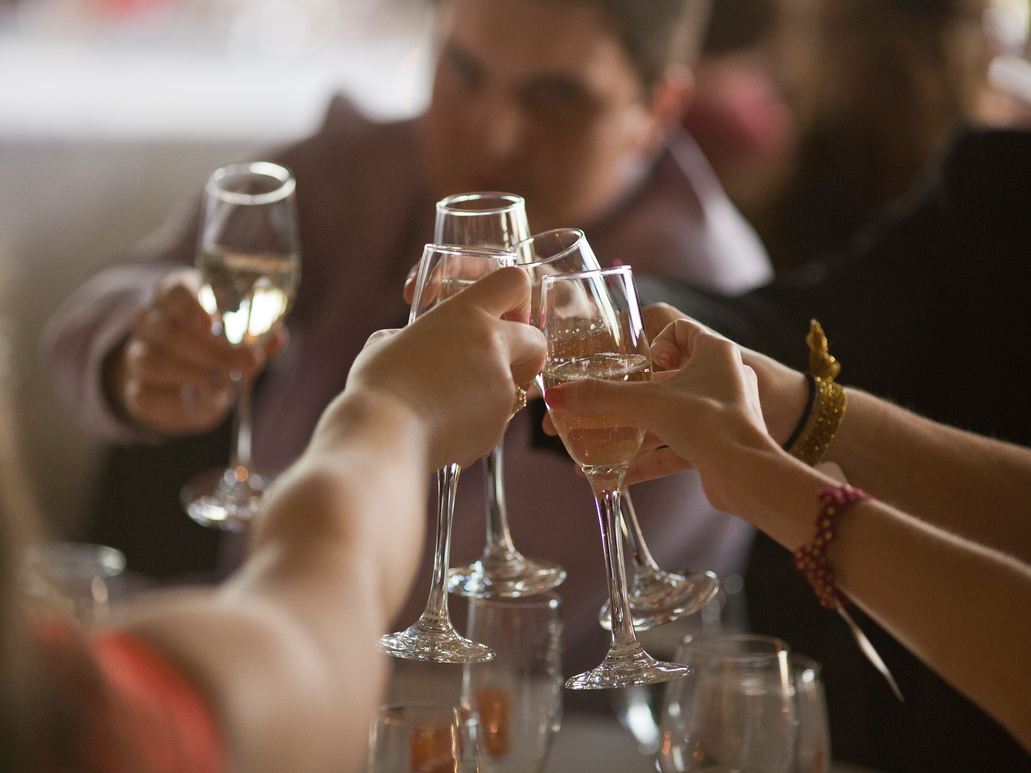 Friends toasting